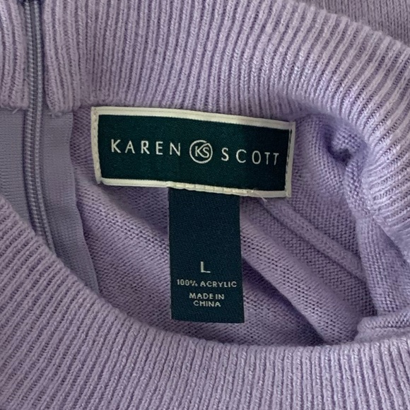 *Donated* Karen Scott Sweater Pullover Mock-Neck Back-Zip - Picture 3 of 7